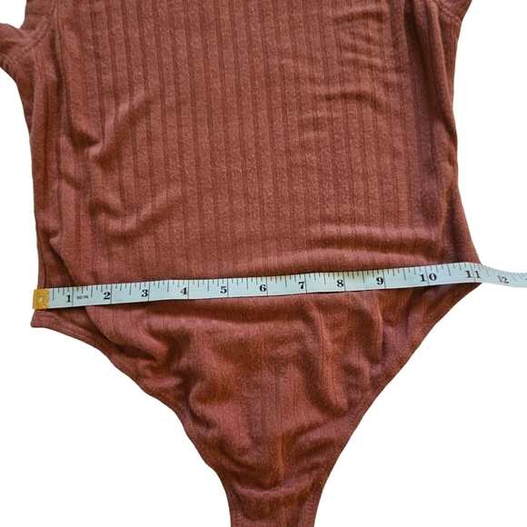 Bozzolo Women's Ribbed Sleevless Bodysuit,Burnt Orange, Small - Picture 12 of 12